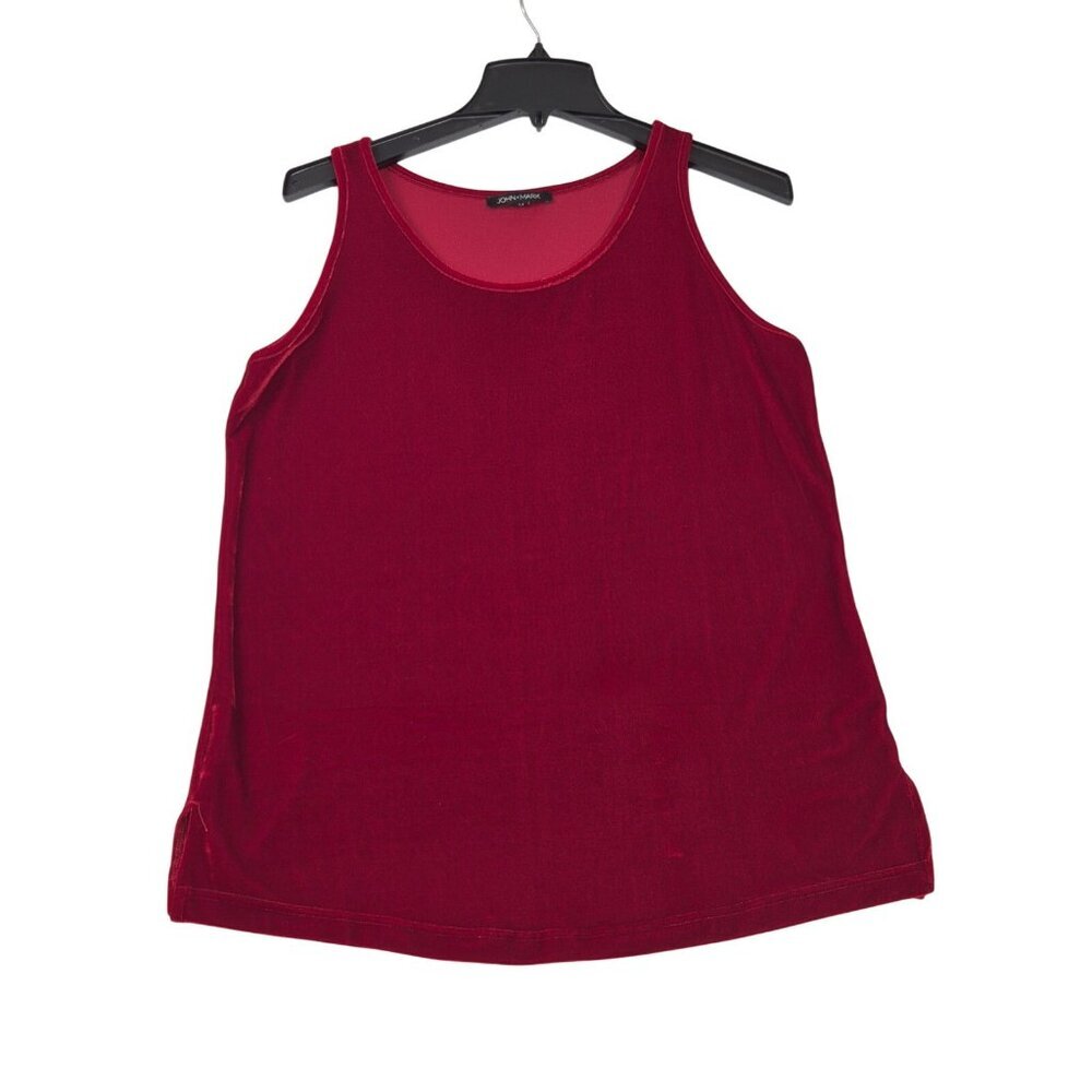 John Mark Women's Tank Top Size S Sleeveless Scoop Neck Velvet Burgundy (63)